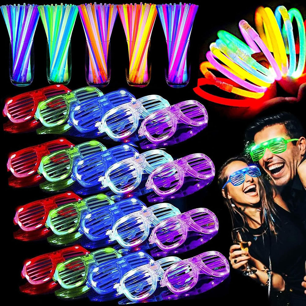 Glow In The Dark Party Glasses - 136Pack Glow in The Dark Light