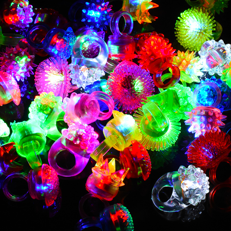 10pcs Glowing Rings LED Light  - Glow In The Dark Party Glasses ulasan dan harga