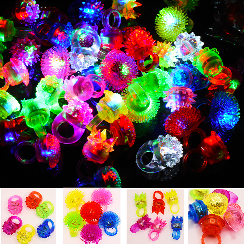 10pcs Glowing Rings LED Light  - Glow In The Dark Party Glasses ulasan dan harga