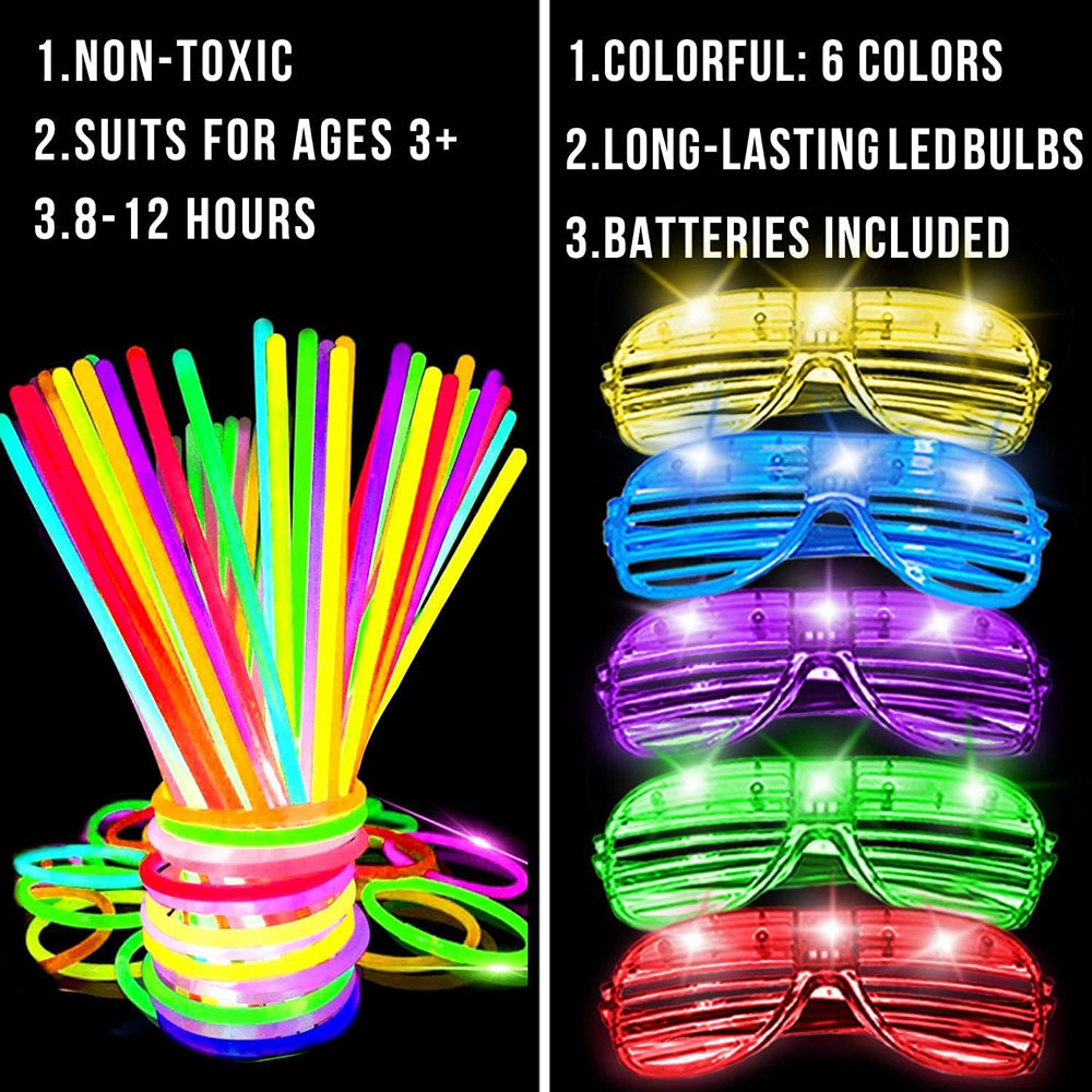 136Pack Glow in The Dark Light - Glow In The Dark Party Glasses ulasan dan harga