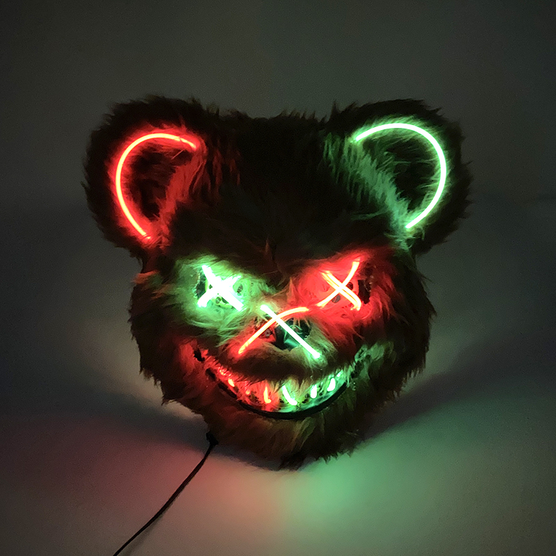 Halloween Light Up Horror Anim - Led Purge Mask Halloween ulasan dan harga