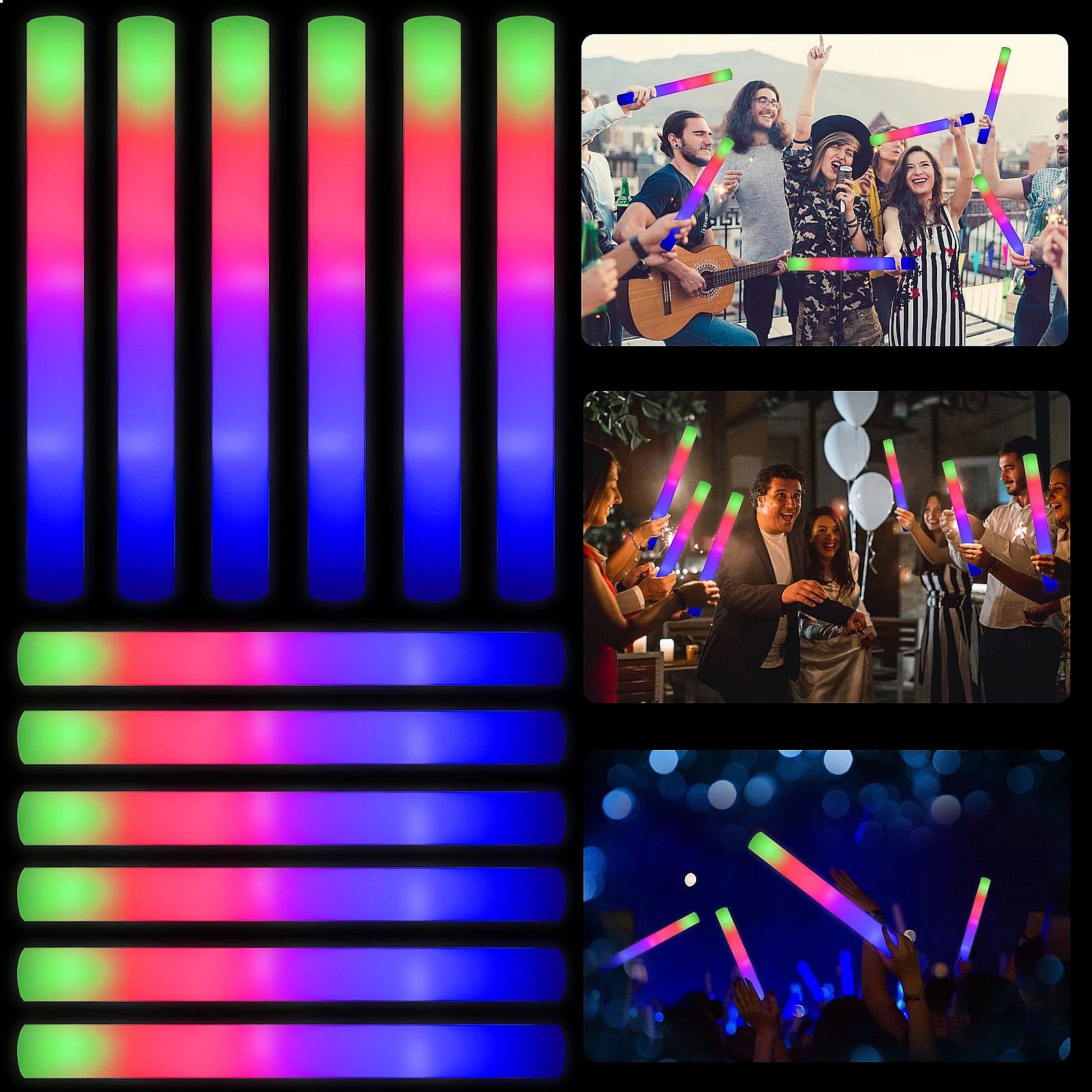 Glow Sticks Bulk 102-Pack LED  - Flashing Led Foam Sticks Party ulasan dan harga
