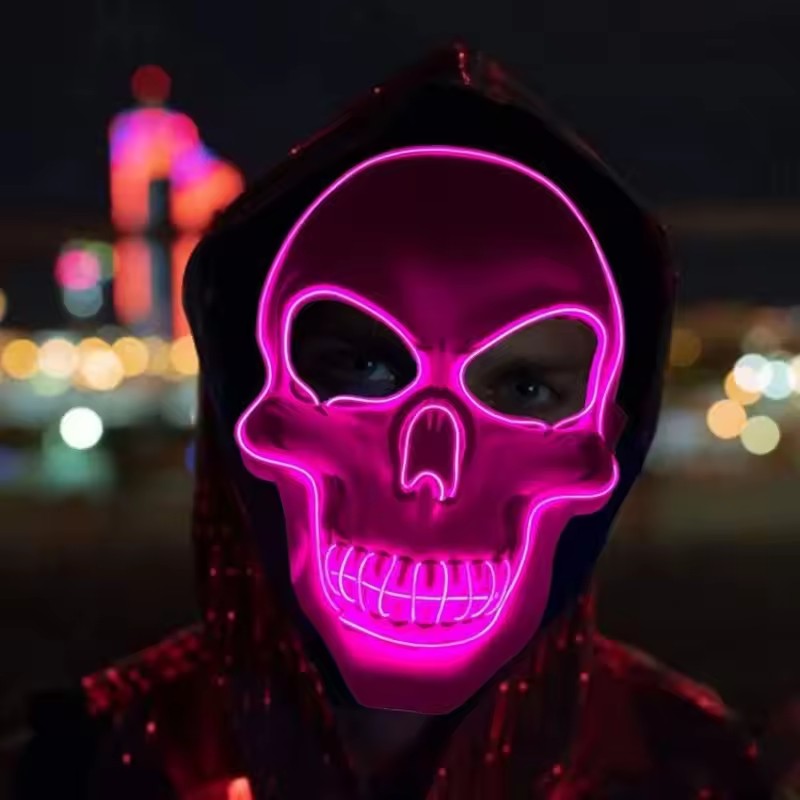 Neon Mask Led Light Up Party M - Led Purge Mask Halloween ulasan dan harga
