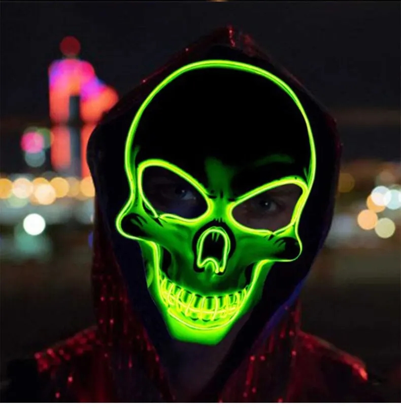 Neon Mask Led Light Up Party M - Led Purge Mask Halloween ulasan dan harga